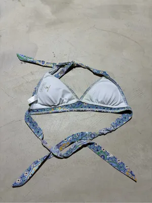 Athleta Blue Patterned Triangle Bikini Top small thumbnail 5