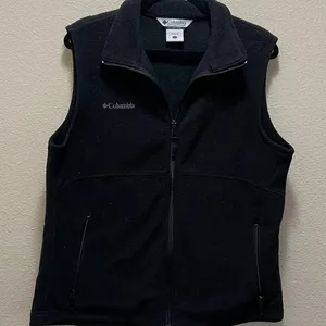 Victoria's Secret Columbia Sleeveless Black Benton Springs Fleece Full Zip Vest Layers Size Large thumbnail 3