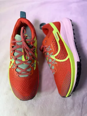 Nike Kids' Red and Neon Green Trail Sneakers thumbnail 6