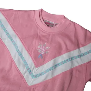 Pennylane vintage ski style sweater 80s 90s nostalgia chevron white blue pink M thumbnail 4