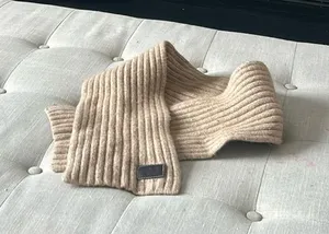 Coach Wool Blend Knit Creme Scarf One Size thumbnail 1