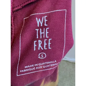 We The Free Free People French Roast Long Sleeve Tie Dye Mock Neck Tee Burgundy thumbnail 7