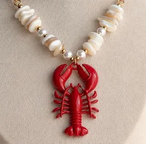 Super cute summer women’s necklace Red thumbnail 1