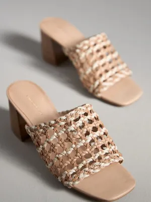 Anthropologie woven block heel mule sandals size 6.5/7 thumbnail 1