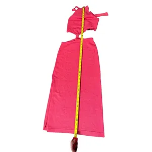 Lulus‎ Halter Neck Cutout Midi Dress Bright Pink Vacation Cocktail Party Size XS thumbnail 8