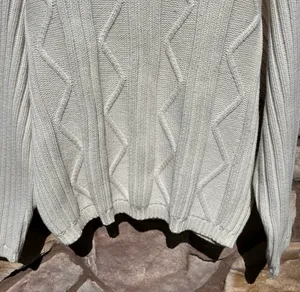 Club Monaco Women’s Sweater Heavy Cable Knit Fisherman Beige Size Large thumbnail 6