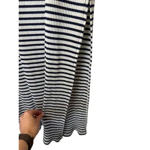 Aerie Maxi Dress Women Small Blue White Stripe Tie Front Long Sleeve Coastal thumbnail 6