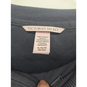 Victoria's Secret Pajama Set Womens XL Waffle Knit Twist Front Gray EUC‎ thumbnail 2