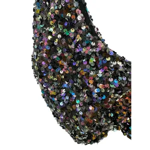 Free People Black Big Night Sequin Crop Tie Shoulder Top‎ Size Small thumbnail 7