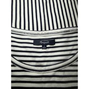 Madewell Striped Short Sleeve T-Shirt Dress Navy White Small Casual Preppy thumbnail 6