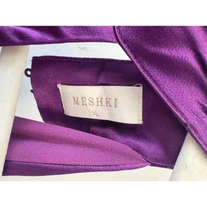 Meshki‎ Purple Satin Halter Mini Dress Open Back Cocktail DR03952WD3 XL Party thumbnail 8