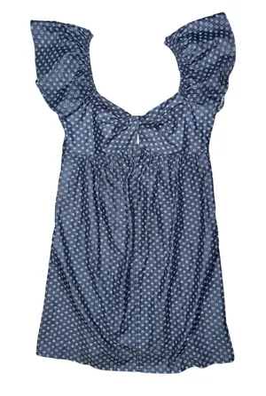 LA Relaxed Eyelet Sundress Chambray Organic‎ Cotton Dress Cottagecore Coquette thumbnail 1