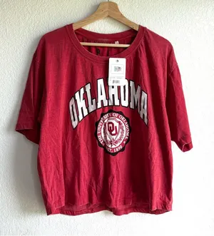 NWT Pressbox Womens Shirt Oklahoma University Retro Vintage Wash Size 2XL thumbnail 1