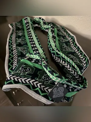 Seattle Seahawks Infinity Scarf Green Black Knit NFL Fan Gear thumbnail 2