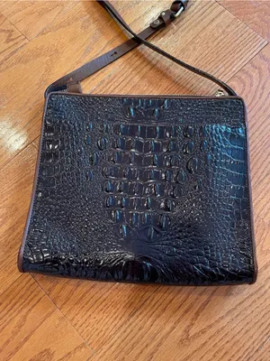 Brahmin Leopard Haircalf Crossbody Bag Croc Embossed Leather Animal Print thumbnail 3