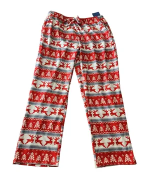 NWT Spark Paws Pajama Pants Unisex Large Red Reindeer Fair Isle Festive Pajamas thumbnail 1