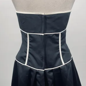 Vintage Y2k Jessica McClintock Satin Cocktail Dress Strapless Fit & Flare Black thumbnail 11