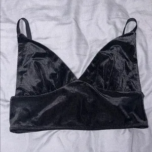 Forever 21 Black Velvet Triangle Bra Top thumbnail 1