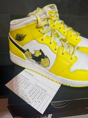 Yellow Floral Nikes thumbnail 2