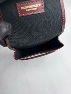 Authentic Burberry London Nova Check Burgundy Leather Case Made in Italy vintage thumbnail 7