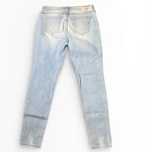 True Religion Super Skinny Jeans Distressed Light‎ Wash Size 29 Ripped Grunge thumbnail 2