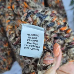 Relativity Chunky Knit Cardigan Sweater Large Mohair Alpaca Blend Brown Orange thumbnail 6