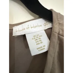 House of Harlow 1960 Womens Taupe‎ Ruched Side Satin Midi Dress XL Sleeveless thumbnail 8