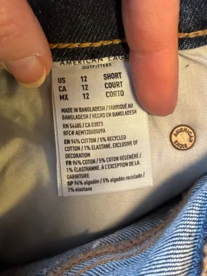NWT American Eagle Curvy Straight Stretch jeans sz 12 Short thumbnail 5