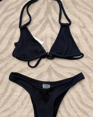 Brand new with tags Kulani Kinis black ribbed bikini set thumbnail 1