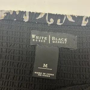 White House Black Market Black Floral Lined Pleated Elastic Waist Skirt- Medium thumbnail 11