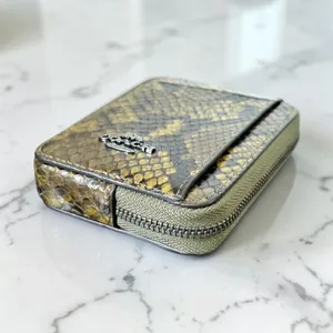 Coach Zip Card Case With Snake Print in Olive Multi CCO20 thumbnail 3