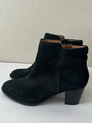 Vionic Jessie Water Resistant Suede Leather Ankle Boots Booties Black Size 8.5 thumbnail 3