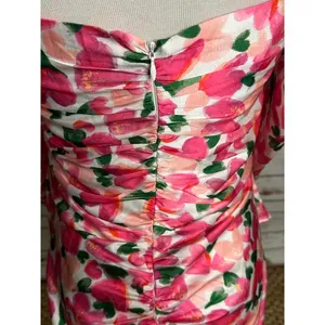 MOTF pink/multicolored heart floral sweetheart neckline maxi dress Size Large thumbnail 8