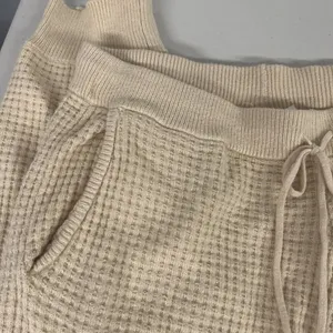 Nia Waffle Knit Stretch Joggers Cream Beige Tan Sz Large L Tall Longer Length thumbnail 3
