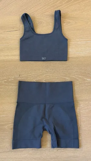 Set Active Crop Top & Bike Shorts Set Size XS Gray thumbnail 1