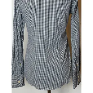 Peter Millar Black And White Gingham Long Sleeve Button Down Ruffle Trim Top XS‎ thumbnail 6