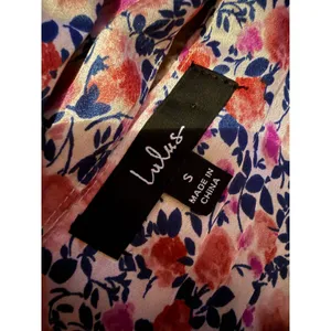 Lulus‎ Floral Babydoll Mini Dress Womens S Pink V Neck Open Back Boho Cottage thumbnail 4
