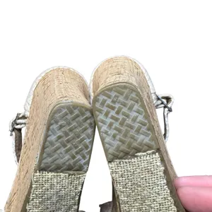 TOMS Shoes Womens Size 9 Beige Linen Strappy Wedge Sandals Cork Heel Ankle Strap thumbnail 9