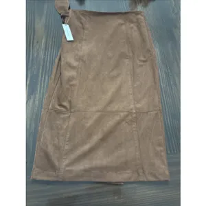 Anthropologie NEW NWT Lauren Sueded Wrap Midi Skirt Brown Size M thumbnail 10