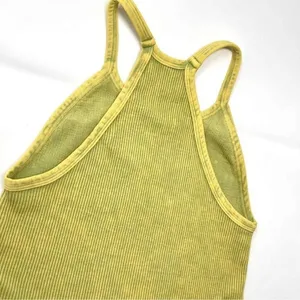 Nwot free people happiness runs tank womens xs/s green yellow distressed Color thumbnail 6