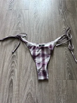 FREE PEOPLE Thrills Good‎ Turn Micro Bikini Bottom Plaid New thumbnail 5