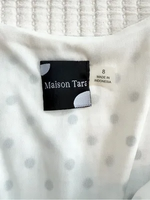 NWT Polka Dot Tiered Ruffle Maxi Dress White Size 8 thumbnail 3