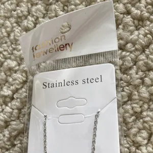 NEW Interlocking Heart Pendant Necklace Stainless Steel Love Double Silver NWT thumbnail 3
