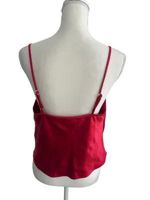 LOVERS AND FRIENDS Red Draped Tank Top Blouse Size Medium thumbnail 8