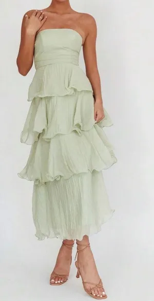 SHEIN Ruffle Tube Top Dress thumbnail 1