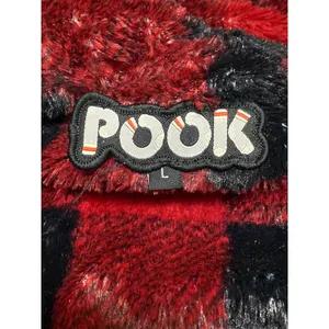 Pook Reversible Men's Gray Faux Fur Long Sleeve Hooded Sweatshirt Jacket Top L thumbnail 5
