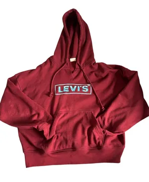 Burgundy vintage Levi’s hoodie thumbnail 1