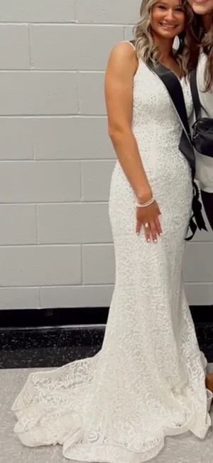 White Prom Dress Merle Norman thumbnail 1