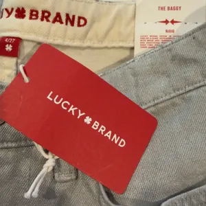 Lucky Brand The Baggy Rigid Denim Jeans Light Gray Sz 4 / 27 NWT thumbnail 7
