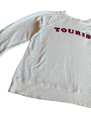 Wildfox Tourist Pullover Sweatshirt Sweater Vacation Travel Layering Size Medium thumbnail 6
